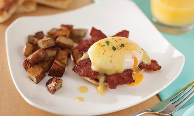 Eggs Benedict with Duck Bacon