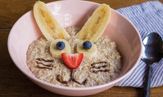 Bunny-Faced Microwave Oatmeal Recipe