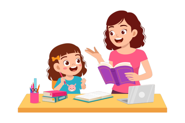 Mom Parent Helping Child with School Homework