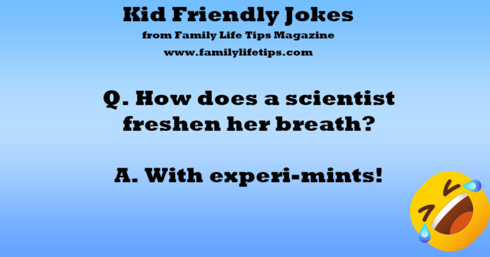 Kid Friendly Jokes How does a scientist freshen her breath